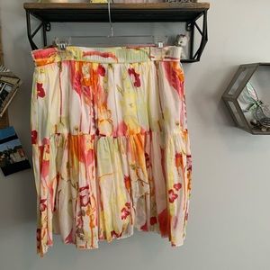 Multi colored ruffled skirt
